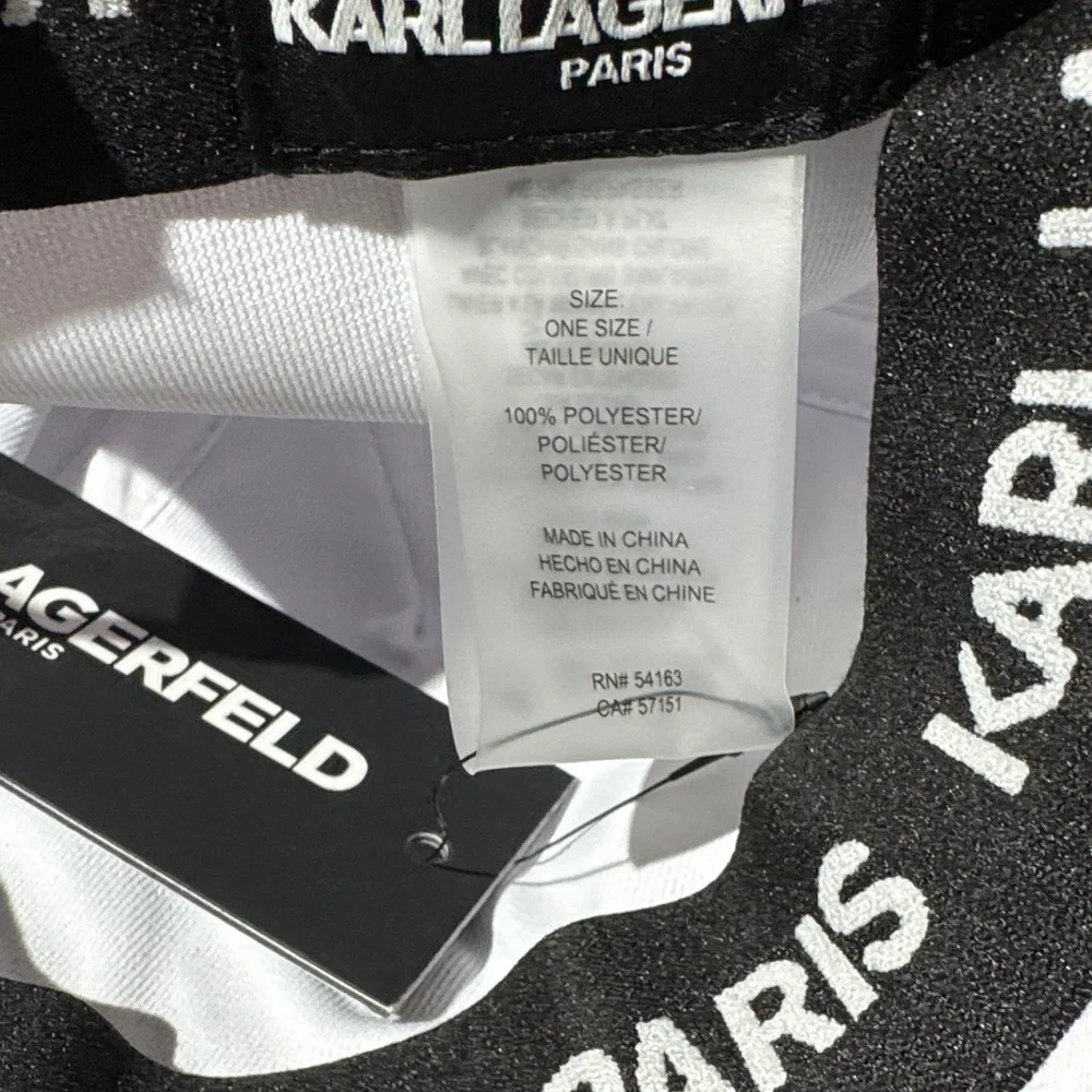Karl Lagerfeld White Hat with classic Pins.